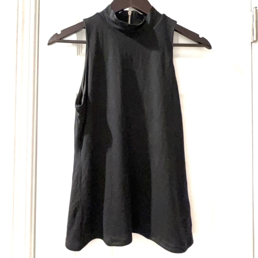 Black Turtleneck Tank Top